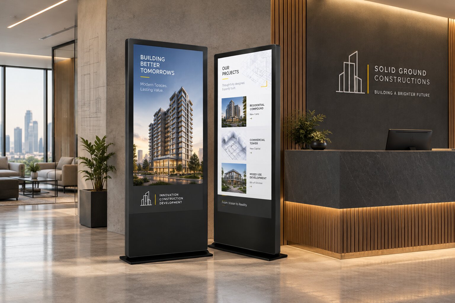 360 degree street view on a sales-centre screen